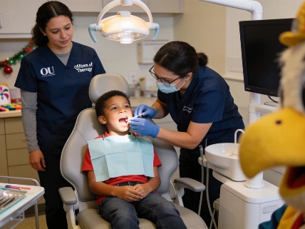Oklahoma City students receive free dental care at Full Court Smiles clinic
