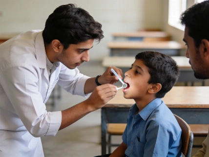 Dental Students Screen Children at Malir Cantt School The Young Dentist